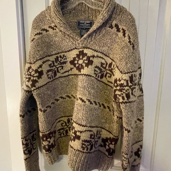 Vintage 1990s Ralph Lauren Polo Sport Sportswoman Wool Sweater Large - Picture 4 of 12